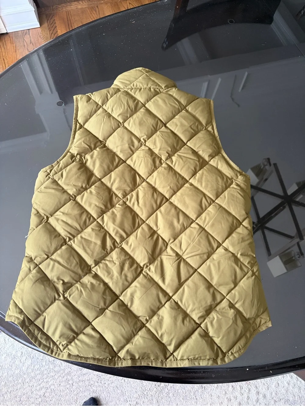 J. Crew Quilted Puffer Vest in Olive Green